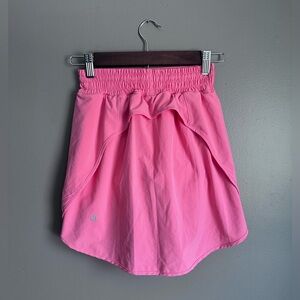 Lululemon Hotty Hot Running Skirt Size 2 Pinky Coral Athletic Mini Skirt